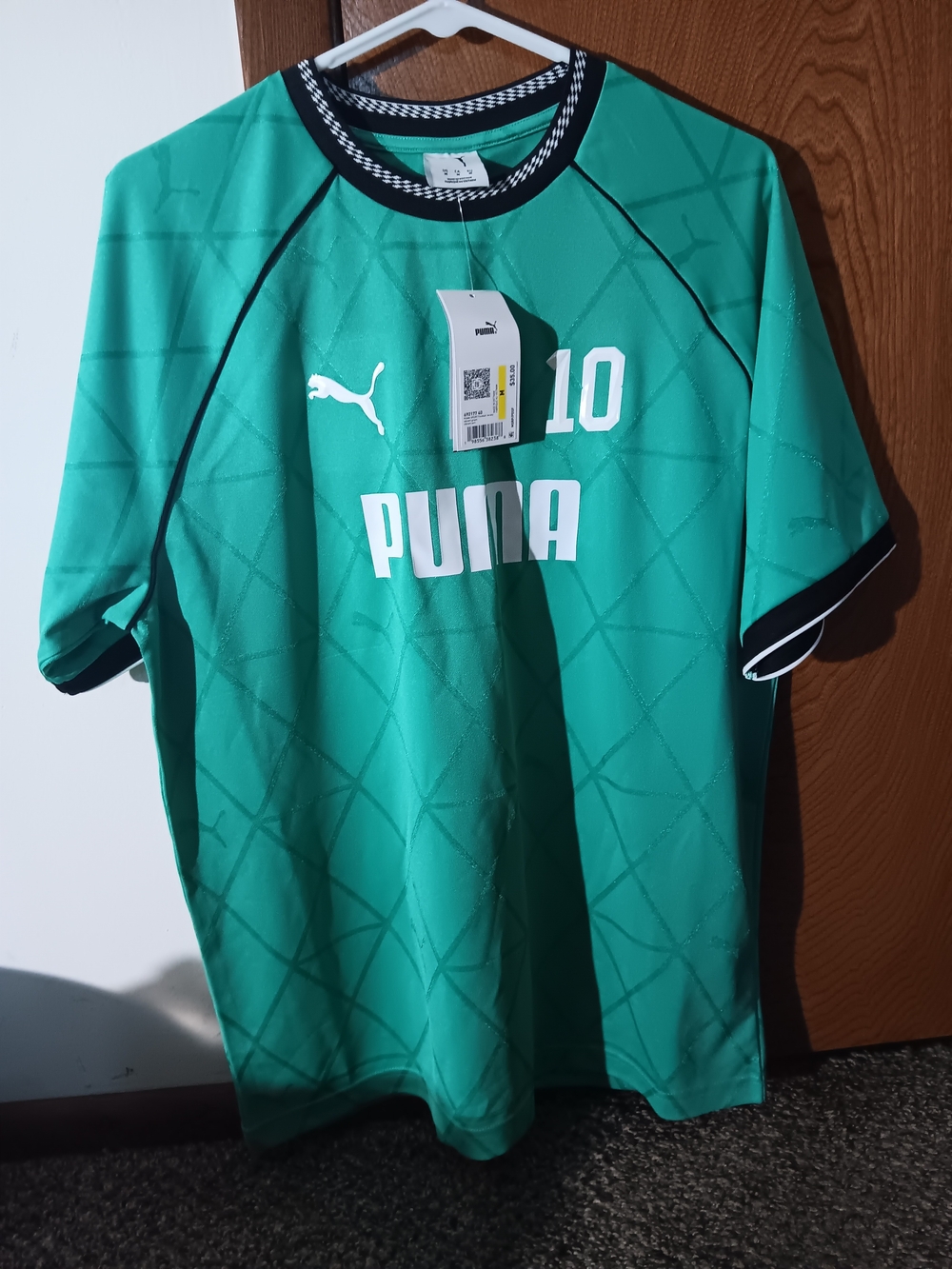 Puma Teal Number 10 Soccer Jersey with Black Trim